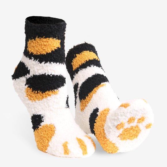 P/S 6 pairs Pack! Cat Paw Fuzzy/Soft/Cozy Mini-Crew Socks·Sleeping·ComfyLuxe - Picture 2 of 7